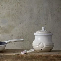 Coupon 🔥 Le Creuset Meringue Stoneware Garlic Keeper ⌛ -Kitchen Gadgets & Tools Shop 70832307160000 Le Creuset Stoneware Garlic Keeper Meringue 5