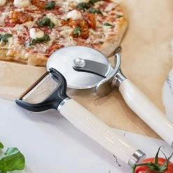 Coupon 😀 KitchenAid Stainless Steel Pizza Cutter And Slicer Almond Cream 🥰 -Kitchen Gadgets & Tools Shop KAG113OHACE KitchenAid Stainless Steel Pizza Wheel Almond Cream 5
