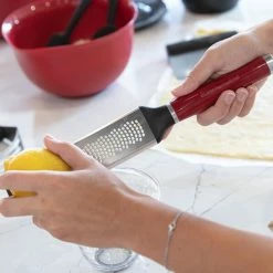 Cheap ✔️ KitchenAid Etched Stainless Steel Two-Way Fine Cheese Grater Empire Red 🎁 -Kitchen Gadgets & Tools Shop KAG321OHERE KitchenAid Etched Stainless Steel Fine Cheese Grater Empire Red 4