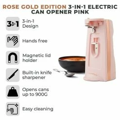 Coupon 🌟 Tower Cavaletto Electric Can Opener Pink 👏 -Kitchen Gadgets & Tools Shop T19031PNK Tower Cavaletto Can Opener Pink 5